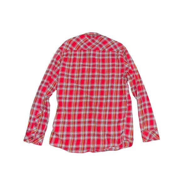 Quicksilver Mens Long Sleeve Button Up Plaid Red Size Larger Regular Fit Skater - Picture 2 of 4
